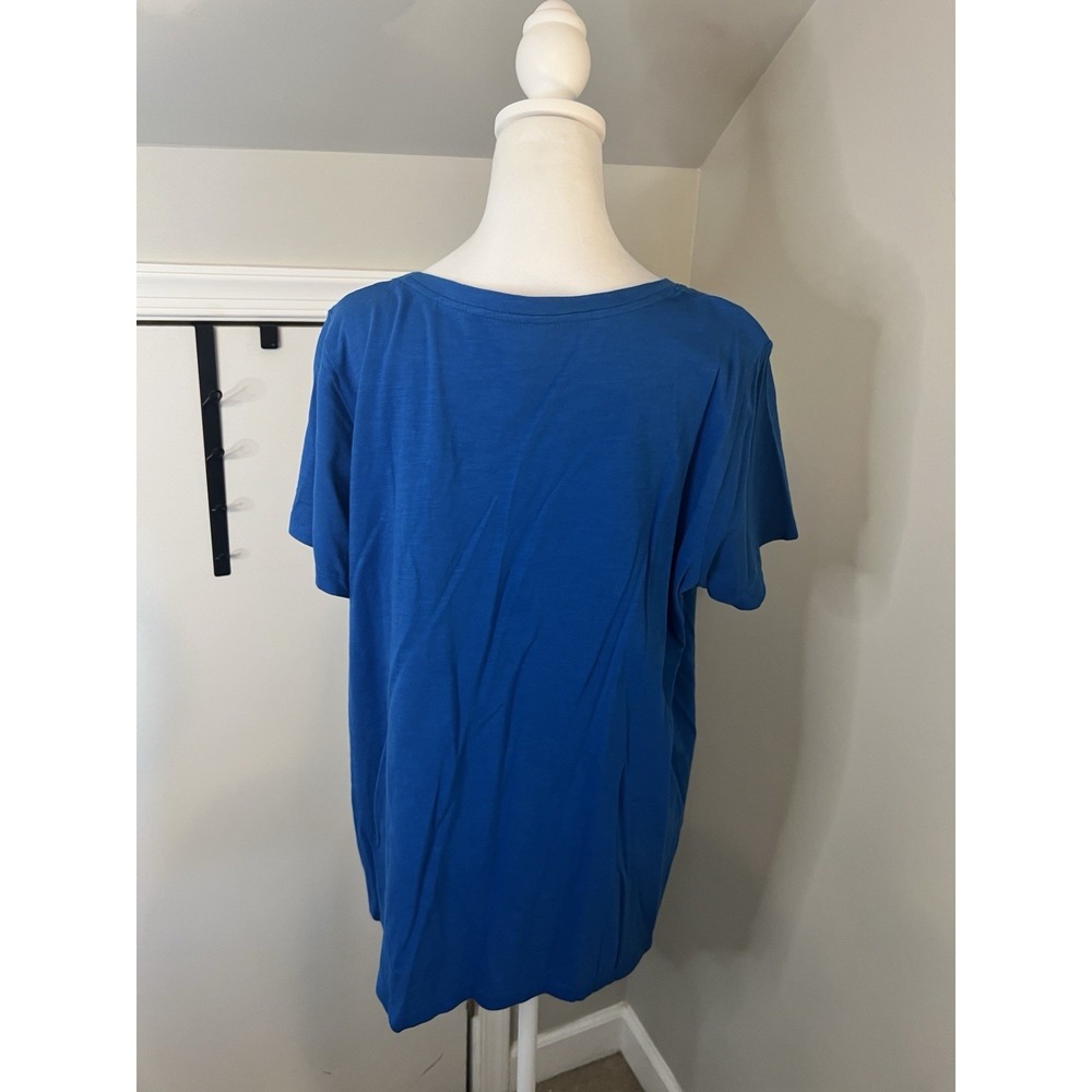 Eileen Fisher  Blue Short Sleeve Round Neck‎ Tee Shirt Large - Picture 5 of 7